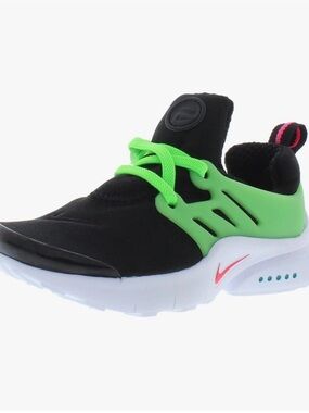 Nike Little Presto TD Black and Neon Green Slip-On Trainer with Pink Heel Tab